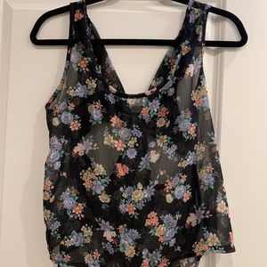 Forever 21 Mesh Floral Top